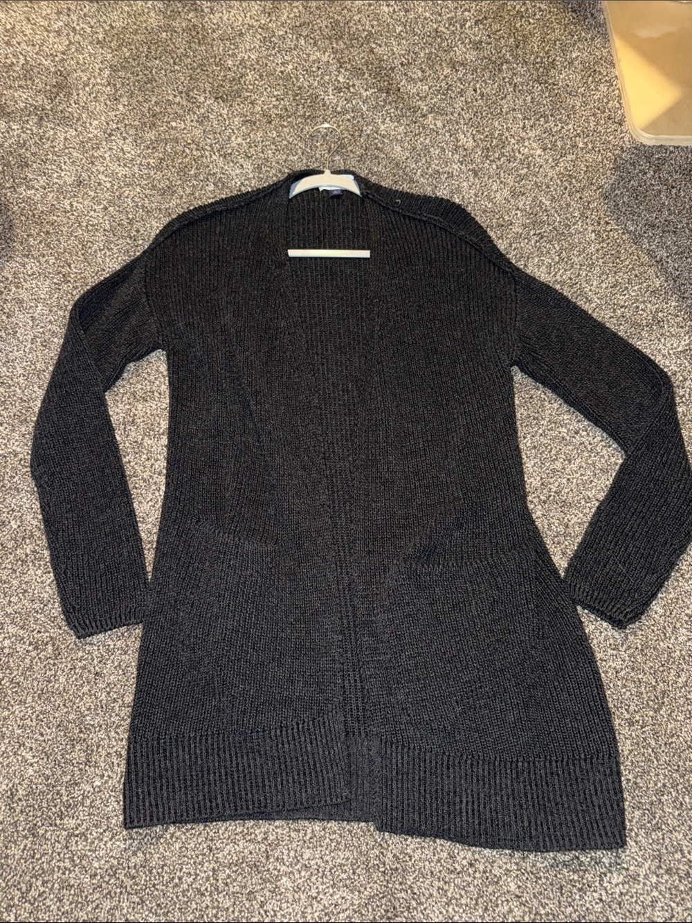 Universal Thread Grey Open-Front Ribbed Cardigan